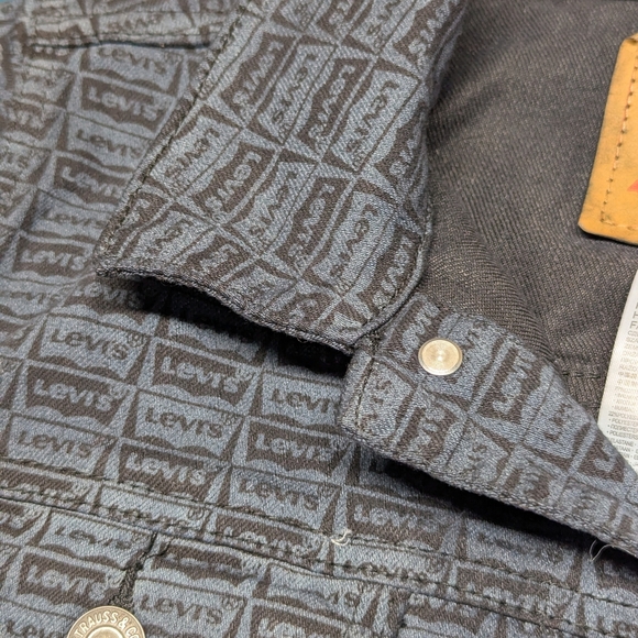 Levi Boys Medium Kids Blue Denim Jean  Jacket 10-12yrs All Over Print - Picture 4 of 9